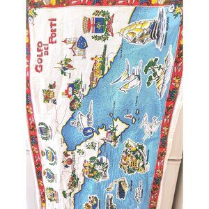 Souvenir Cotton Tea Towel Map of Italy Le 5 Terre